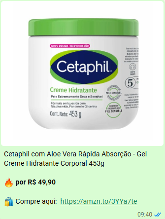 Oferta de creme hidratante Cetaphil