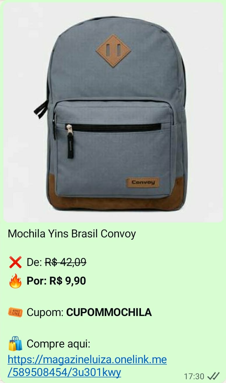 Oferta de mochila Yins Brasil Convoy